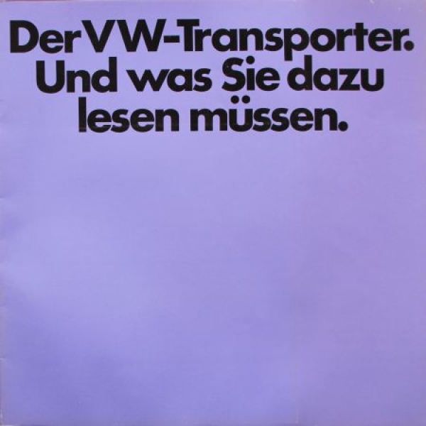 Volkswagen Transporter T2 Modelprogram "Was Sie dazu lesen muessen" 1972 Carbrochure (1776)